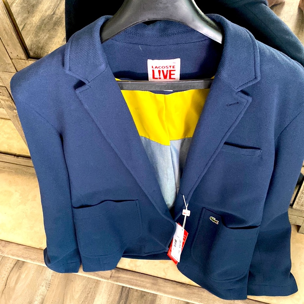 NWT Navy blue mens size L LACOSTE blazer